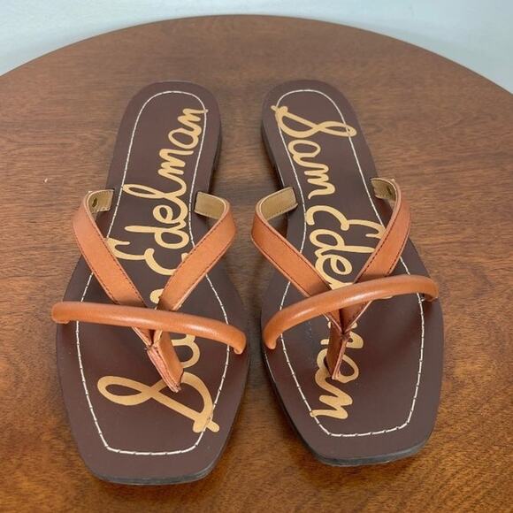 New Sam Edelman Abbey Sandals in Ginger Brown Leather Women's Size 9 - Picture 2 of 10